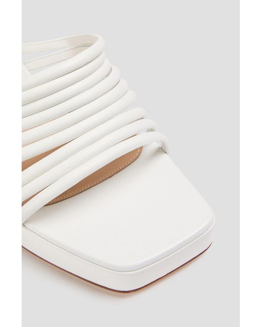 Gianvito Rossi White Leather Platform Mules