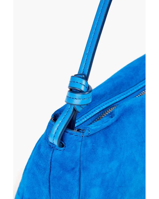 Staud Blue Vivi Suede Shoulder Bag