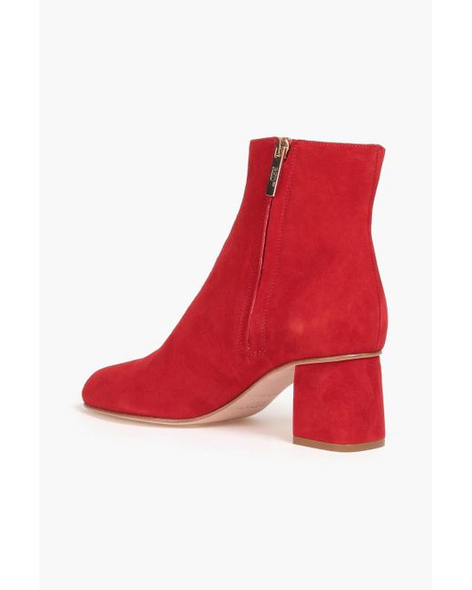 Red(v) Red Suede Ankle Boots