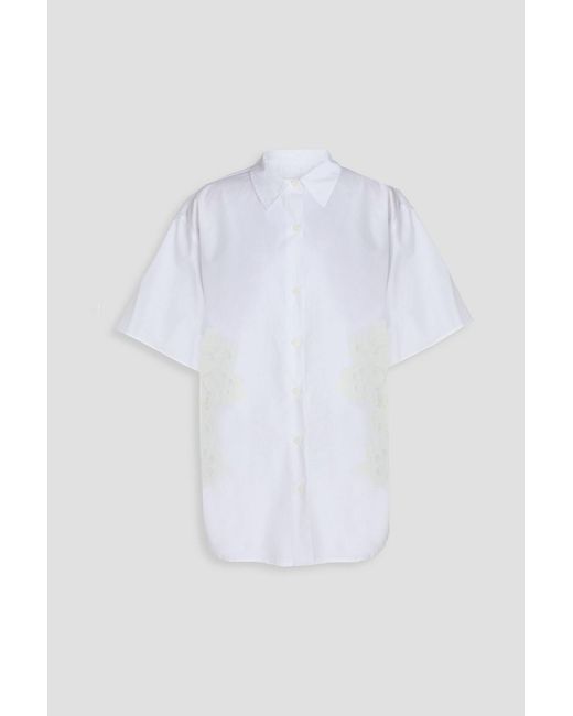 Rag & Bone White Amy Embroidered Cotton-Poplin Shirt