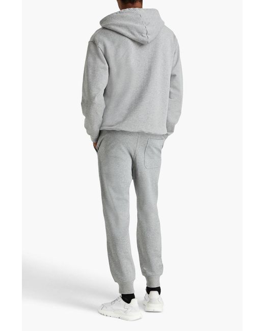Y-3 Gray Printed French Cotton-terry Sweatpants for men