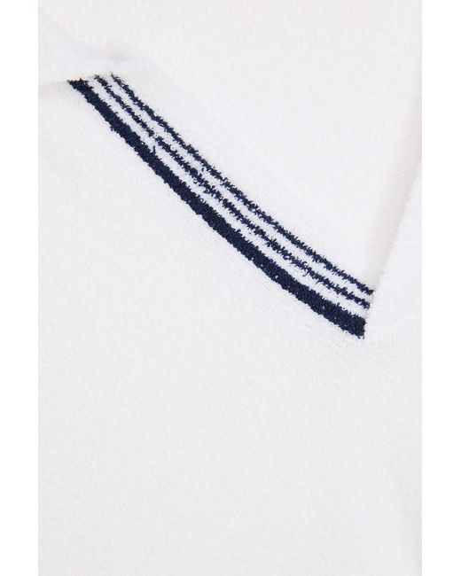 Orlebar Brown White Horton Cotton-Blend Bouclé Polo Shirt for men