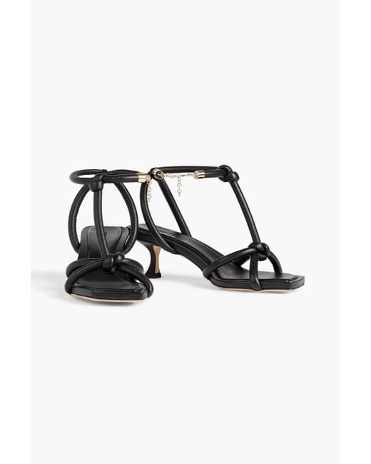 Jimmy Choo Black Fort 50 Knotted Leather Sandals