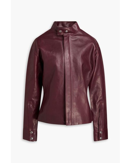 Victoria Beckham Purple Leather Jacket