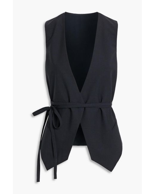 Brunello Cucinelli Black Bead-embellished Wool-blend Vest