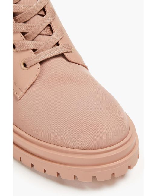 Gianvito Rossi Natural Leather-trimmed Shell Combat Boots