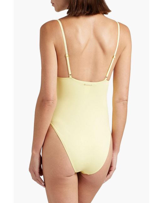Stella McCartney Yellow Logo-appliquéd Swimsuit