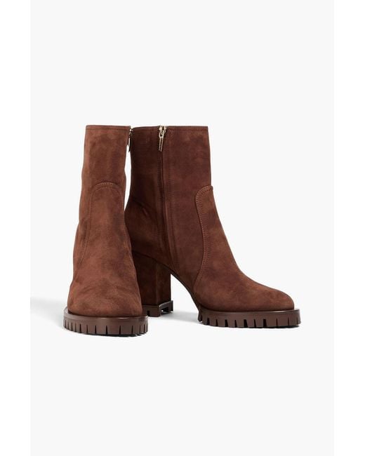 Gianvito Rossi Brown Timber Suede Ankle Boots