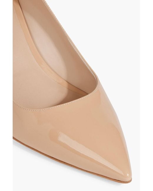 Stuart Weitzman Natural Leigh 75 Patent-leather Pumps