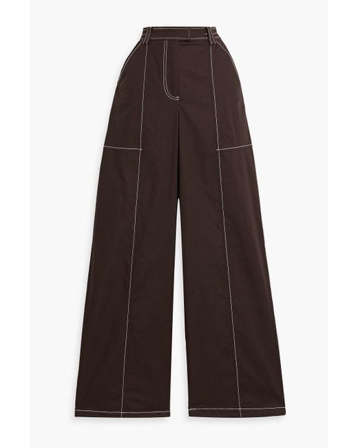 Jonathan Simkhai Brown Delfina hose mit weitem bein aus einer baumwollmischung