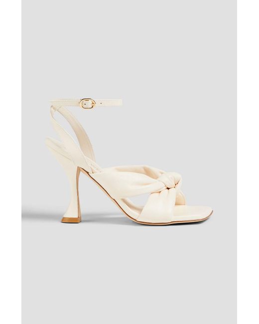 Stuart Weitzman Natural Knotted Leather Sandals