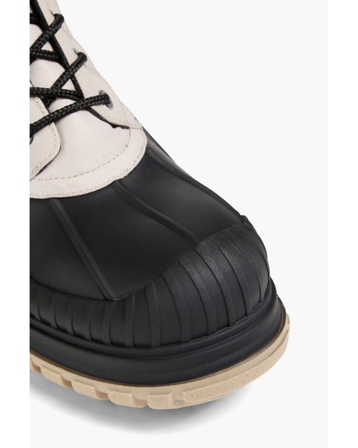 Ganni White Woven And Rubber Hiking Boots