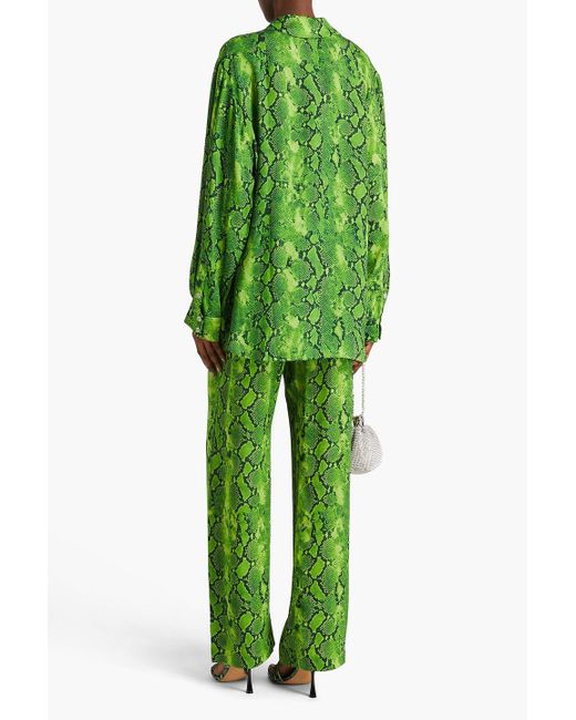 Stine Goya Green Sophia Snake-print Tm-blend Shirt