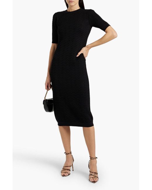 Missoni Black Crochet-Knit Cotton-Blend Midi Dress