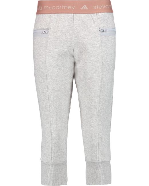 Adidas By Stella McCartney Gray Essentials 3/4 Cotton-blend Track Pants