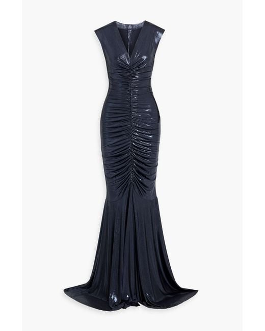 princess polly baby blue dress Norma Kamali 80s blue velvet bias cut dress — JAMES VELORIA main image 1