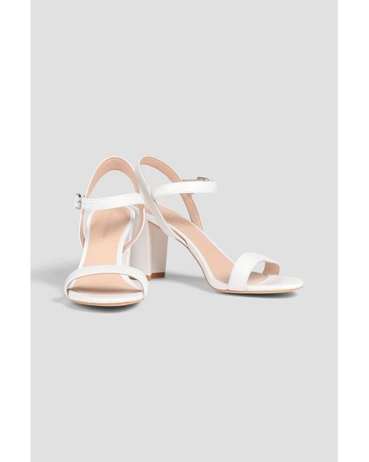 Stuart Weitzman White Dancer 75 Leather Sandals