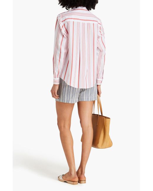 Claudie Pierlot Pink Striped Cotton-blend Poplin Shirt