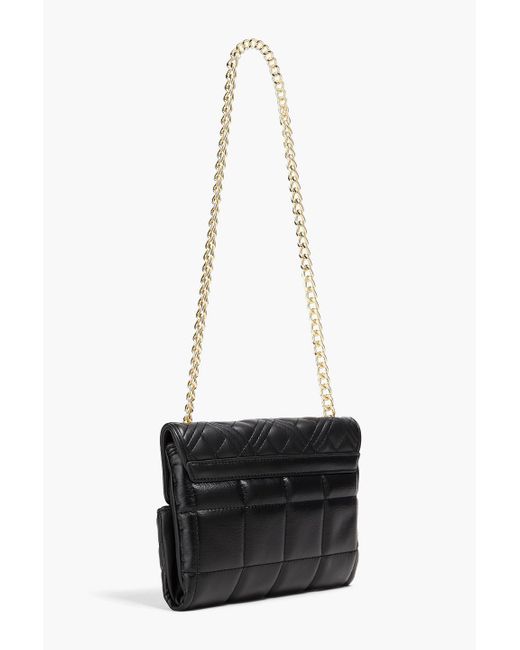 Love Moschino White Schultertasche aus gestepptem kunstleder