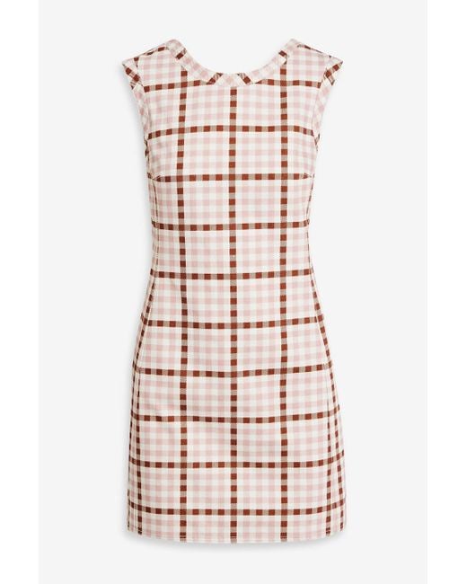 Emilia Wickstead Pink Emmy Gingham Cotton-twill Mini Dress