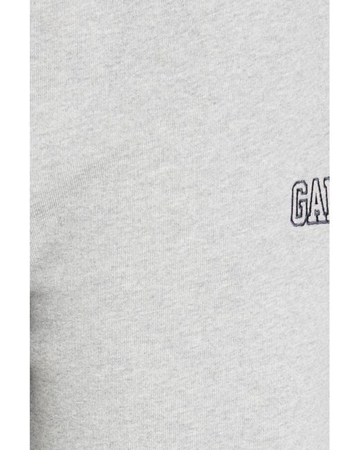 Ganni White Cotton-blend Fleece Track Pants