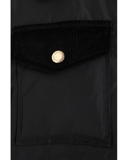 Sandro Black Corduroy-trimmed Shell Jacket