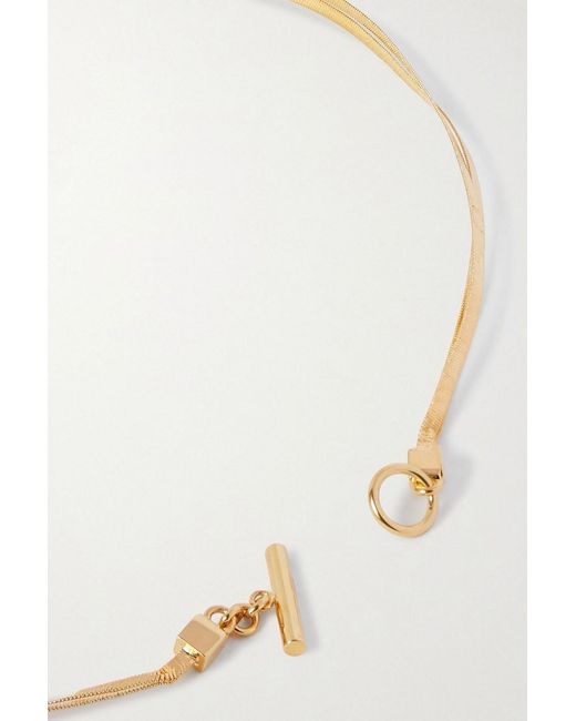 Jil Sander White Lonely Heart-Tone Necklace