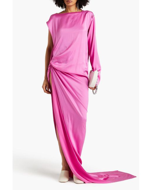 Rick Owens Pink Twisted Washed-silk Gown