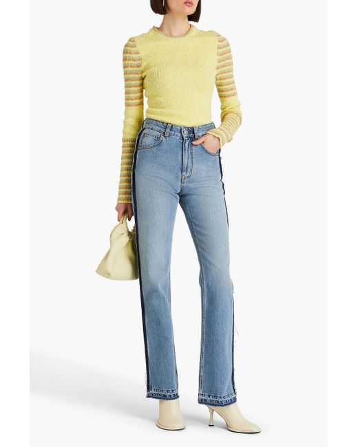 Victoria Beckham Blue Faded High-rise Bootcut Jeans