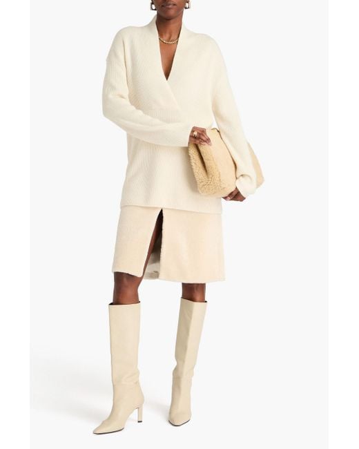 Totême  Natural Ribbed Wool And Cashmere-Blend Sweater