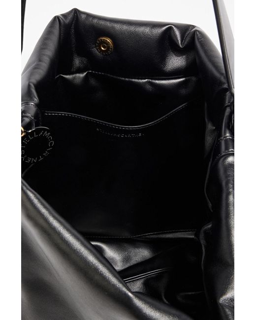 Stella McCartney Black Frayme Puffy Padded Faux Leather Shoulder Bag