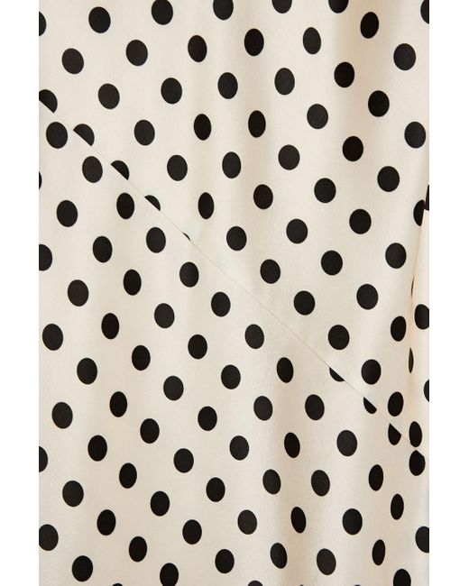 Nicholas White Neckholder-midikleid aus glänzendem crêpe mit cut-outs und polka-dots