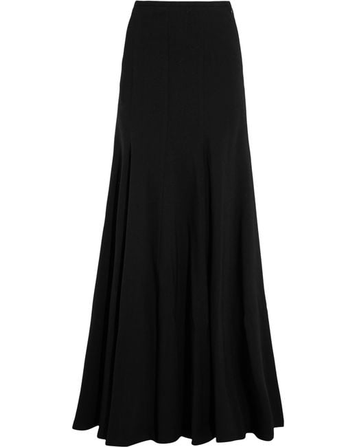 Michael kors Stretch Wool-blend Maxi Skirt in Black | Lyst