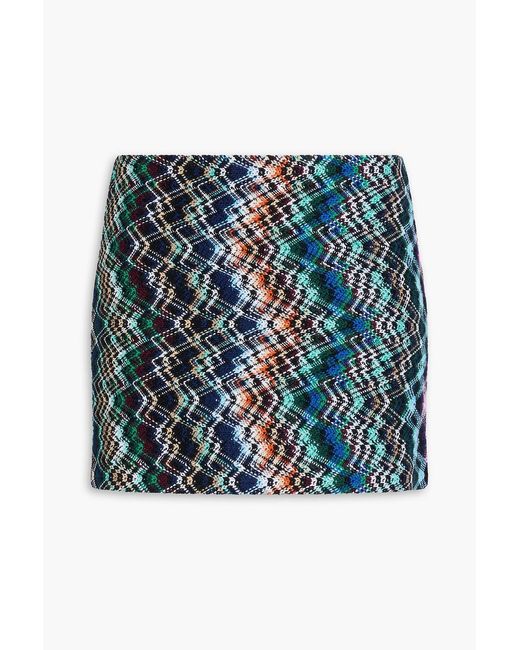 Missoni Blue Wool And Cotton-blend Mini Skirt