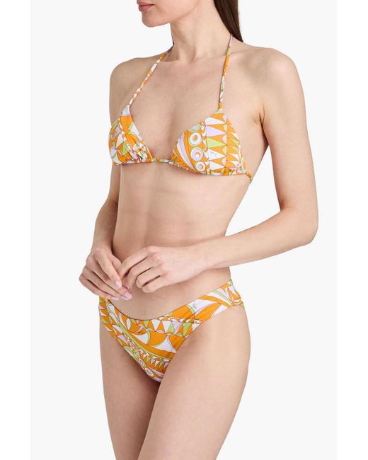 Emilio Pucci Metallic Printed Low-rise Bikini Briefs