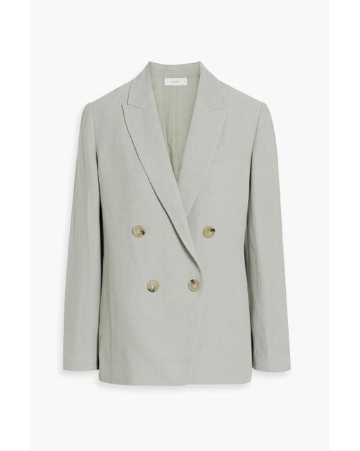 Vince Gray Double-breasted Crepe Blazer