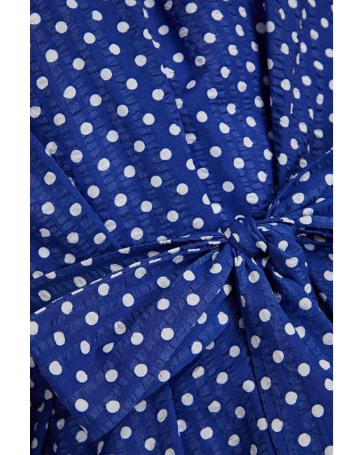 Baum und Pferdgarten Blue Aiki minikleid aus biobaumwoll-seersucker mit polka-dots