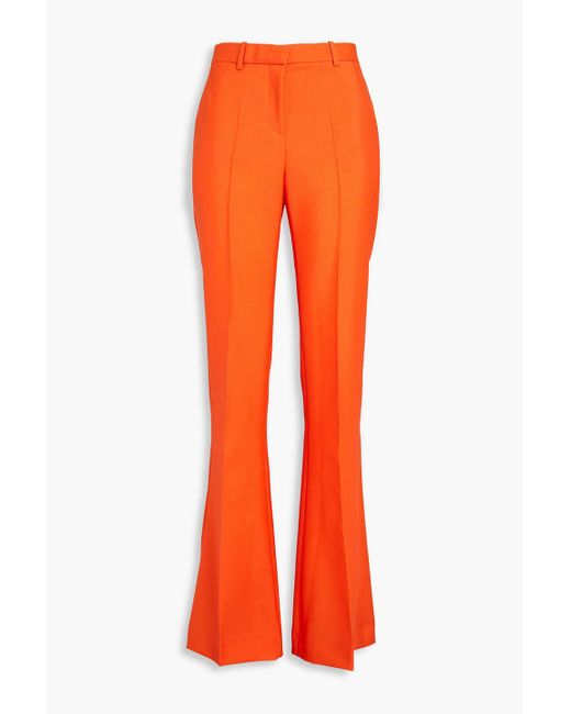 Versace Orange Mohair And Wool-blend Flared Pants