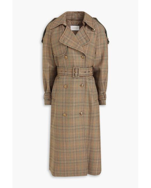 Zimmermann Natural Prince Of Wales Checked Wool-Blend Tweed Trench Coat