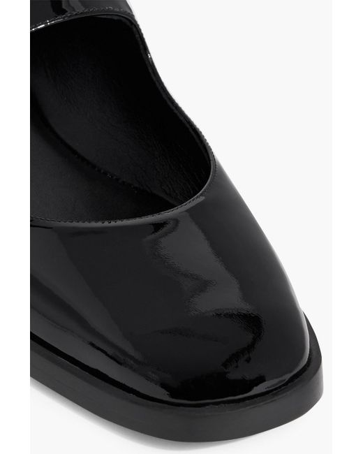 Stuart Weitzman Black Loralei Patent-Leather Mary Jane Flats