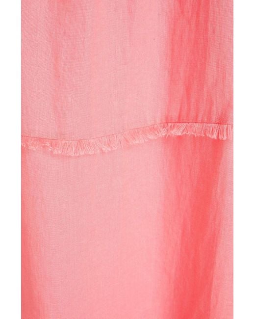 Heidi Klein Pink Gestuftes midikleid aus leinen