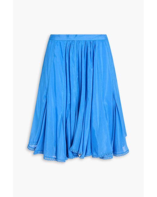 Isabel Marant Blue Griselda Cotton And Silk-blend Voile Mini Skirt