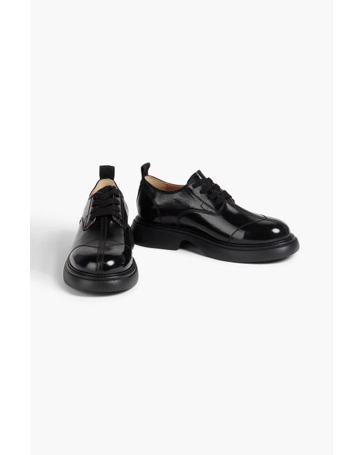 Ganni Black Glossed Brogues