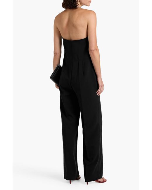 Vince Black Strapless Crepe Wide-Leg Jumpsuit