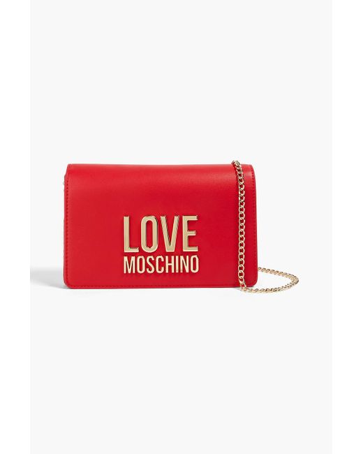 Love Moschino Red Faux Leather Shoulder Bag