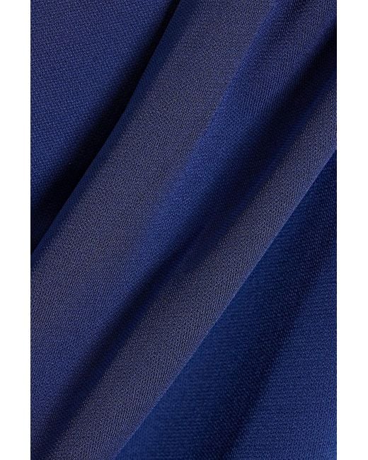 Halston Heritage Blue Zaria drapierter jumpsuit mit weitem bein aus stretch-jersey