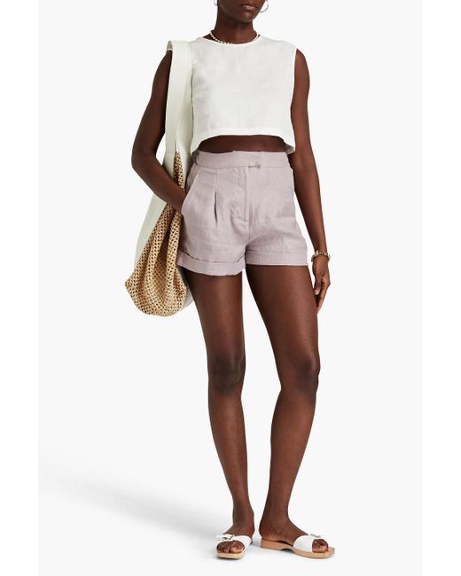 Bondi Born Pink Antigua shorts aus leinen-twill mit falten