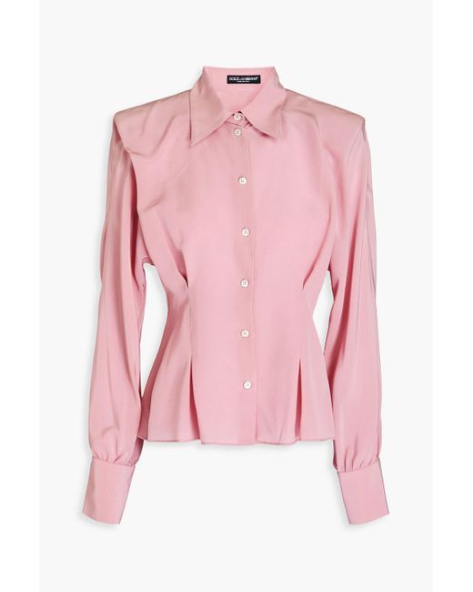 Dolce & Gabbana Pink Hemd aus crêpe de chine aus seide