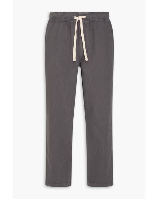 FRAME Gray Tapered Cotton Drawstring Pants for men
