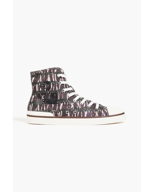 Isabel Marant Benkeeth high-top-sneakers aus denim mit batikmuster in Purple für Herren